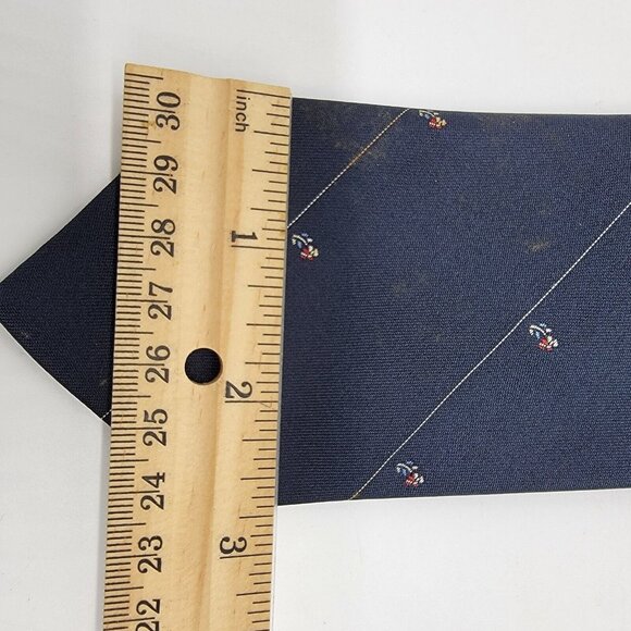 Vintage Jordache Navy Blue Classic Career‎ Tie Polyester Silk Floral EUC - Picture 4 of 4